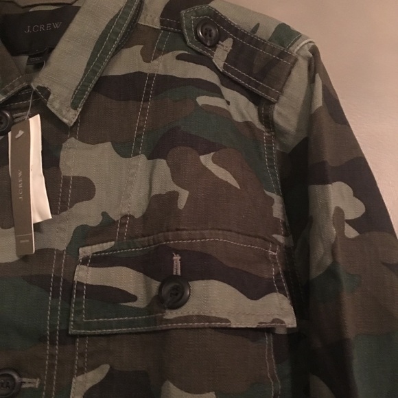 NWT J. Crew Camouflage Utility Shirt Jacket Large - Picture 3 of 8